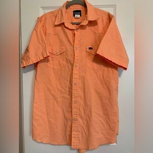 Wrangler Men's Orange Short Sleeve Shirt